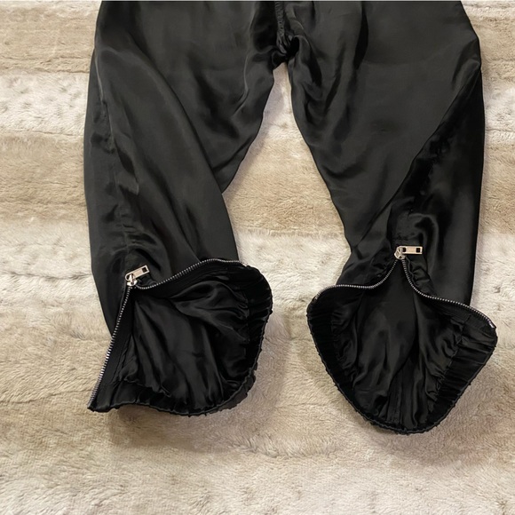 NWT💕Rick Owens Drawstring Cupro Crop Track Pants in Black Size 4 - Picture 9 of 16